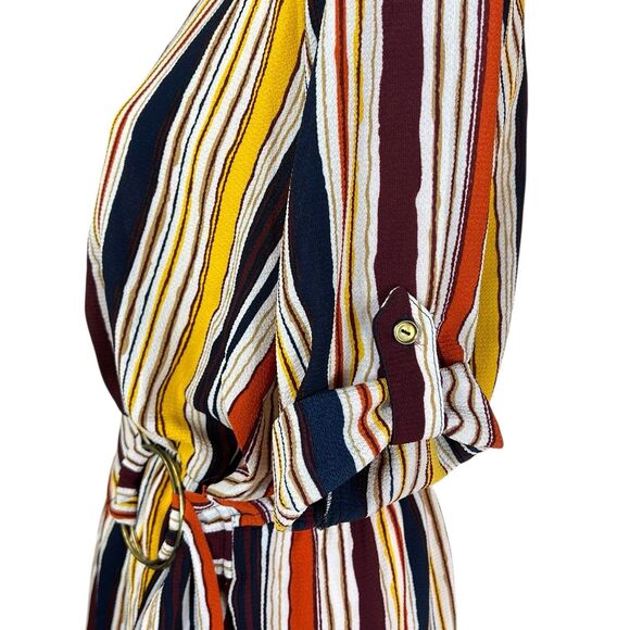 J for Justify Women's Dress Multicolor Size XLarge 3/4 Roll Tab Sleeve‎ Striped - Picture 10 of 15